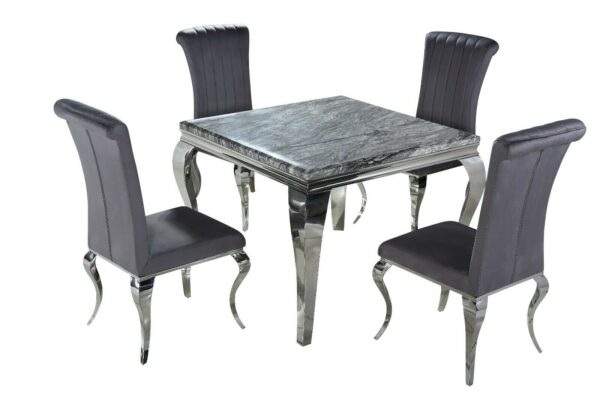 Louis 100cm Marble Glass Dining Table