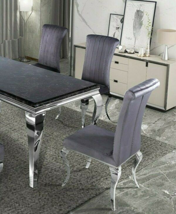 Louis 100cm Marble Glass Dining Table