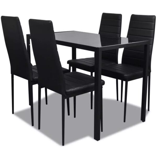 Ricardo Modern Black Dining Table Chairs Set