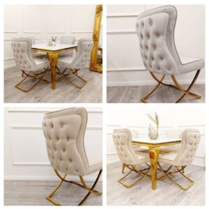 Amira Luxury Gold Dining Chair