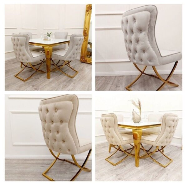 Amira Luxury Gold Dining Chair