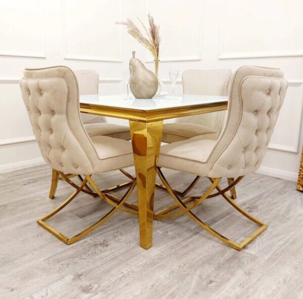 Amira Luxury Gold Dining Chair