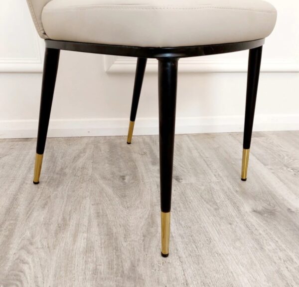 Amelia Italian Beige Gold Leg Dining Chair