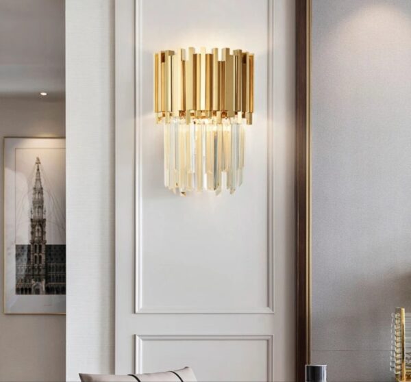 Ohio Modern LED Gold Crystal Wall Light