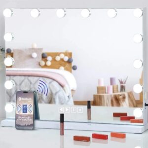 Florence LED Light Touch Screen Bluetooth Speaker Hollywood Mirror
