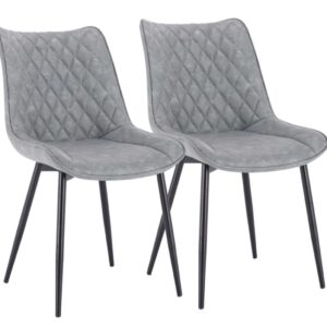 Fredo Luxury Grey Pink Set of 2 Dining Chairs