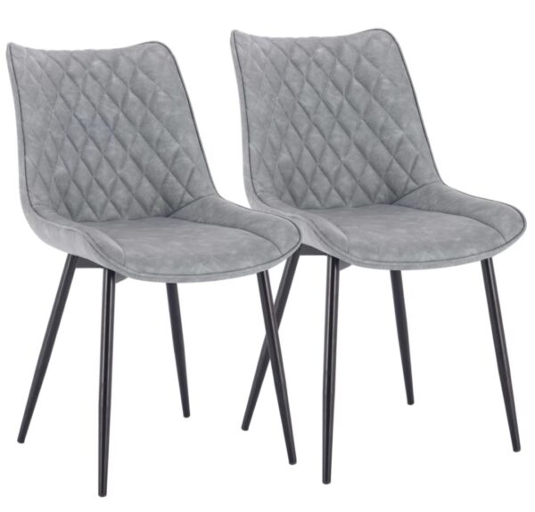 Fredo Luxury Grey Pink Set of 2 Dining Chairs