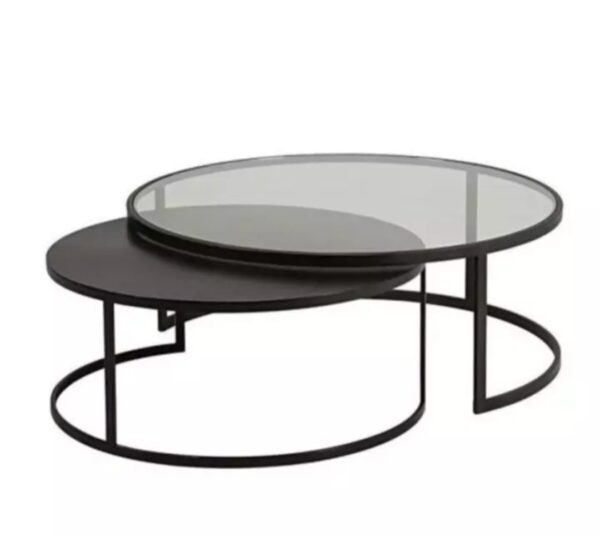 Lima Black Glass Coffee Table Set