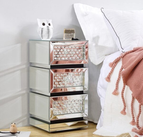 Melissa Mirrored Bedside Cabinet